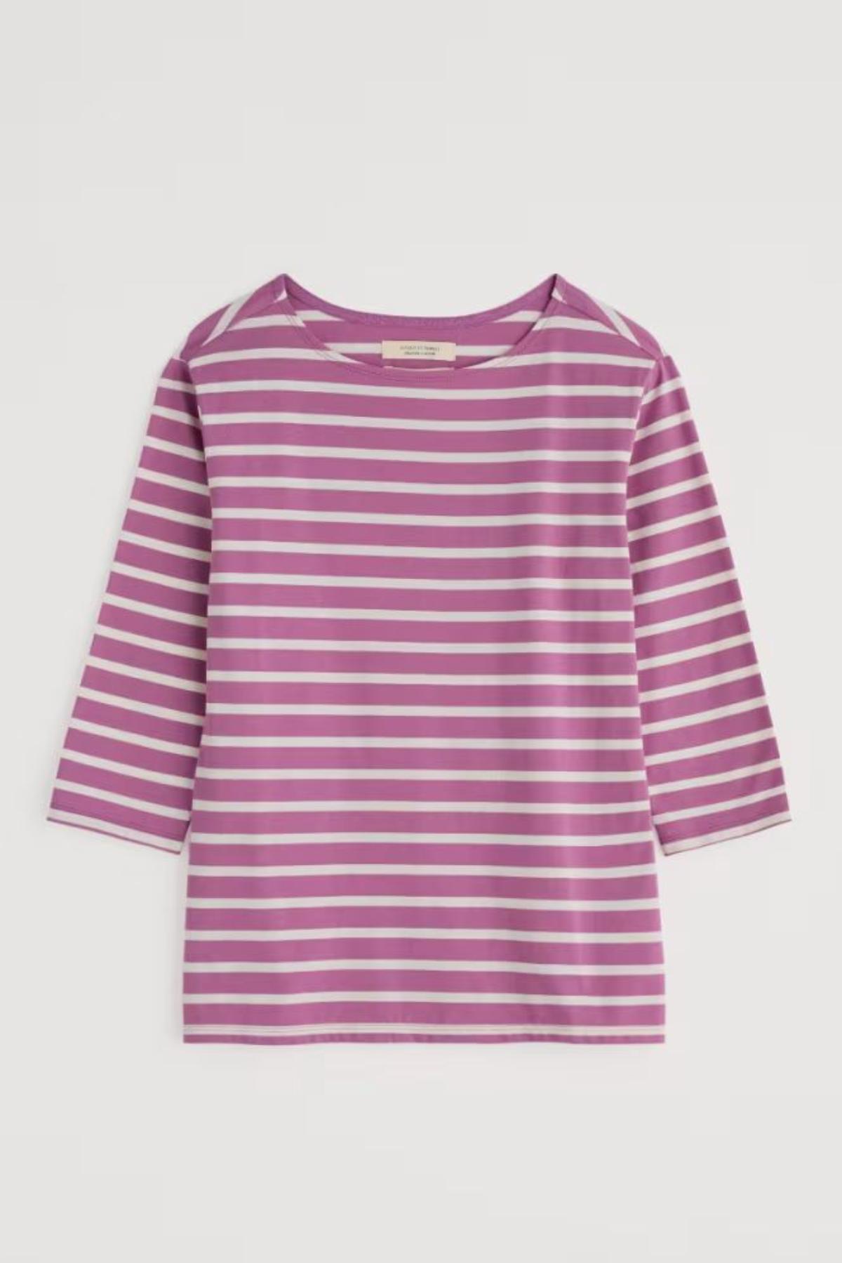 SEASALT CORNWALL Sailor Shirt Breton Orchid Chalk von Seasalt Cornwall