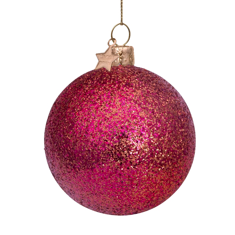 Weihnachtskugel blush Glitzer,  D. ca. 8cm  , Terra Flora von Vondels 