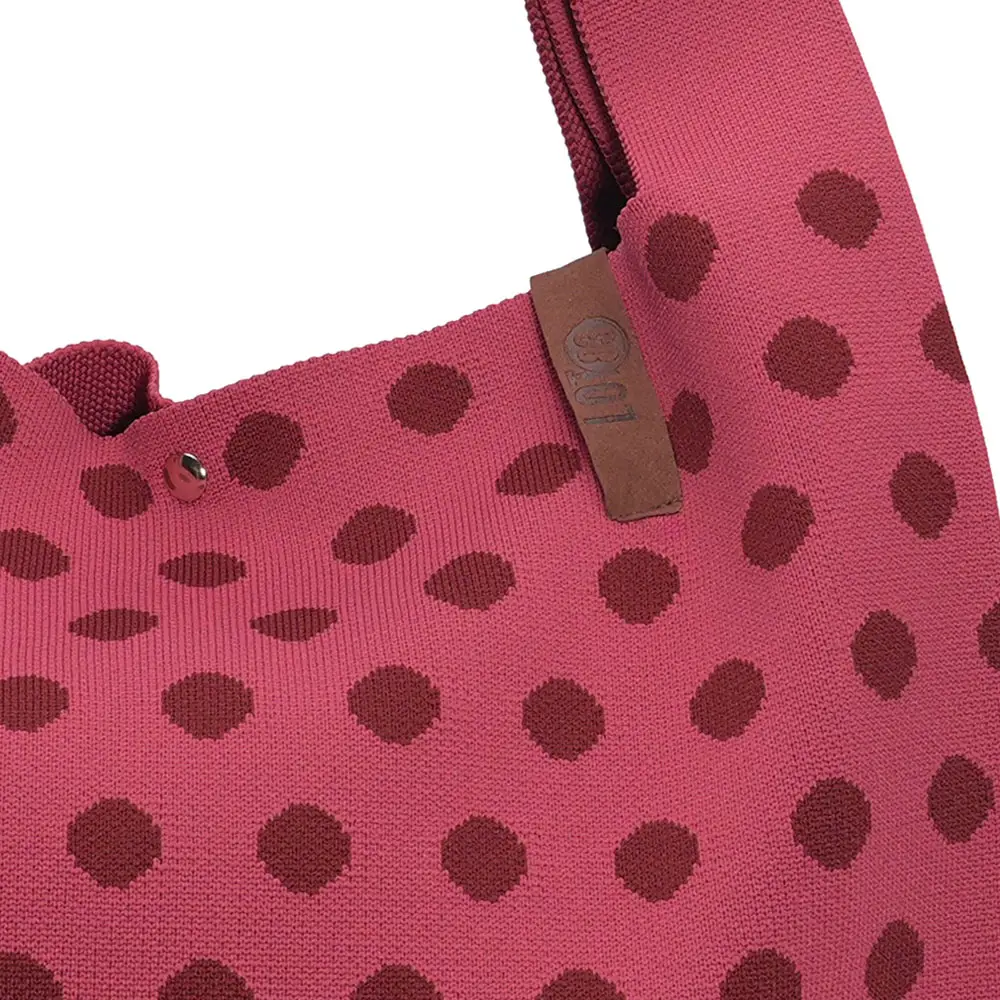 LOT83 Shopper Lois 142, Punkte bordeaux, ca.  45 x 35 cm