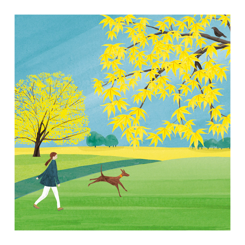 Doppelkarte "Hundespaziergang" von The Art File, RDS004
