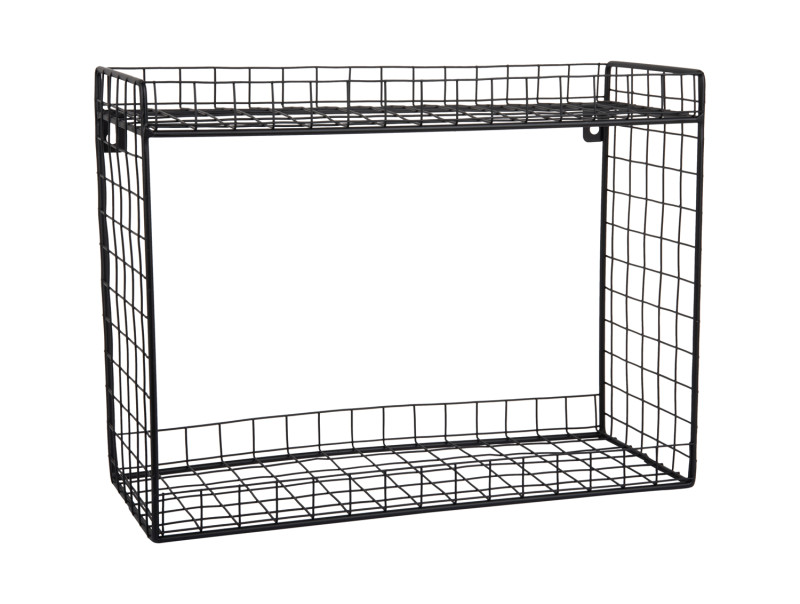 Wall Rack Reja Double Layer, Schwarz, ca.30 x 15 cm
