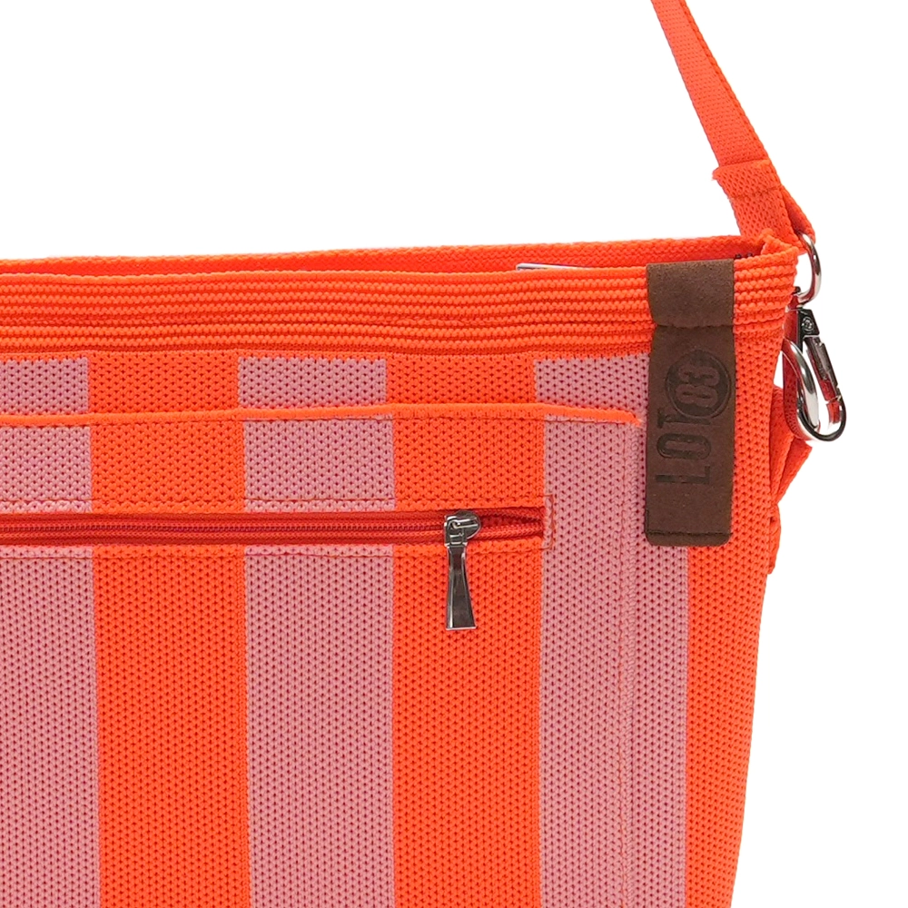 LOT83 Handtasche Kaat 05, Orange-Mauve, Streifen, ca.   27 x 20 x 6 cm