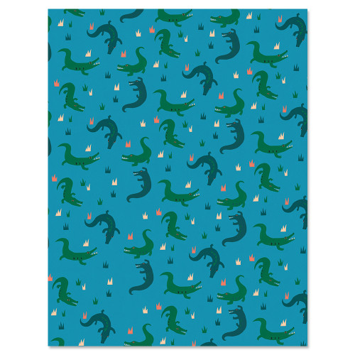 Geschenkpapier - Naomi Wilkinson Crocodile/ Krokodile, ca. 50 x 70 cm, 1 Papierbogen