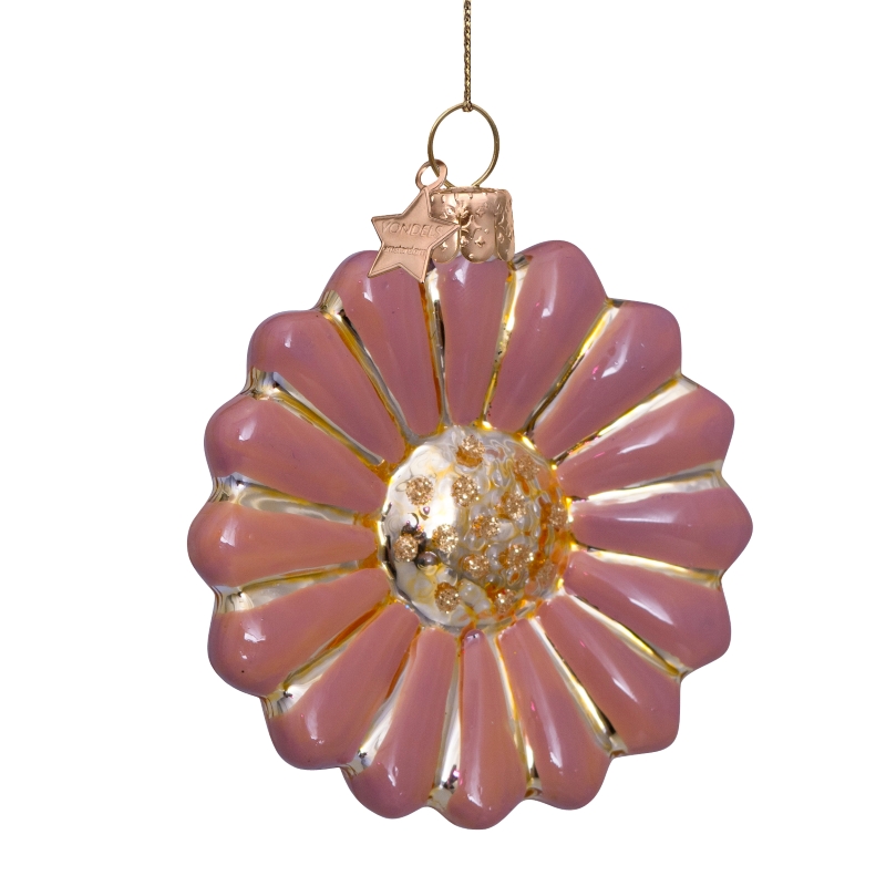 % Weihnachtsanhänger Gänseblümchen ,  H. ca. 8 cm, Glas, Blume