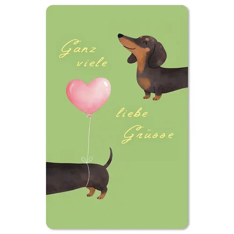 Lunacard Postkarte Dackelgrüße