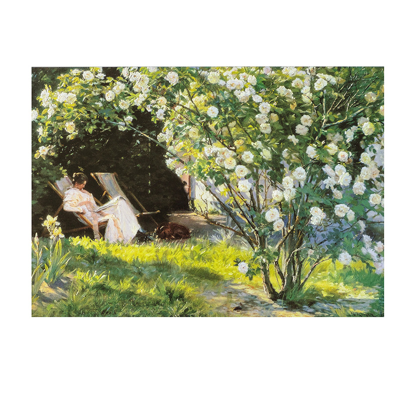 Postkarte "Rosengarten" von Peder Severin Kroyer, Kunst