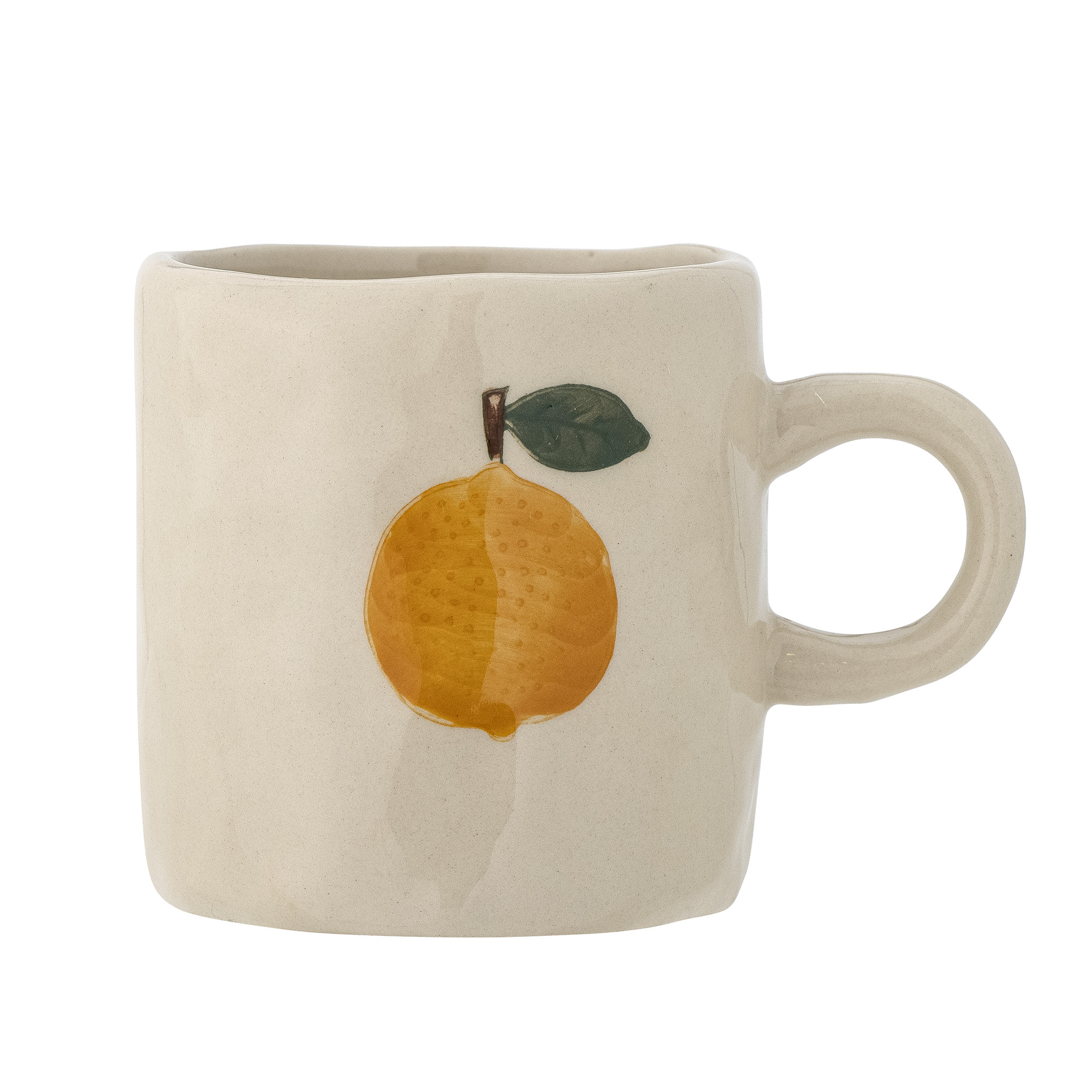 Agnes Tasse Orange, Weiß, Steingut, D7xH6 cm, von Bloomingville 