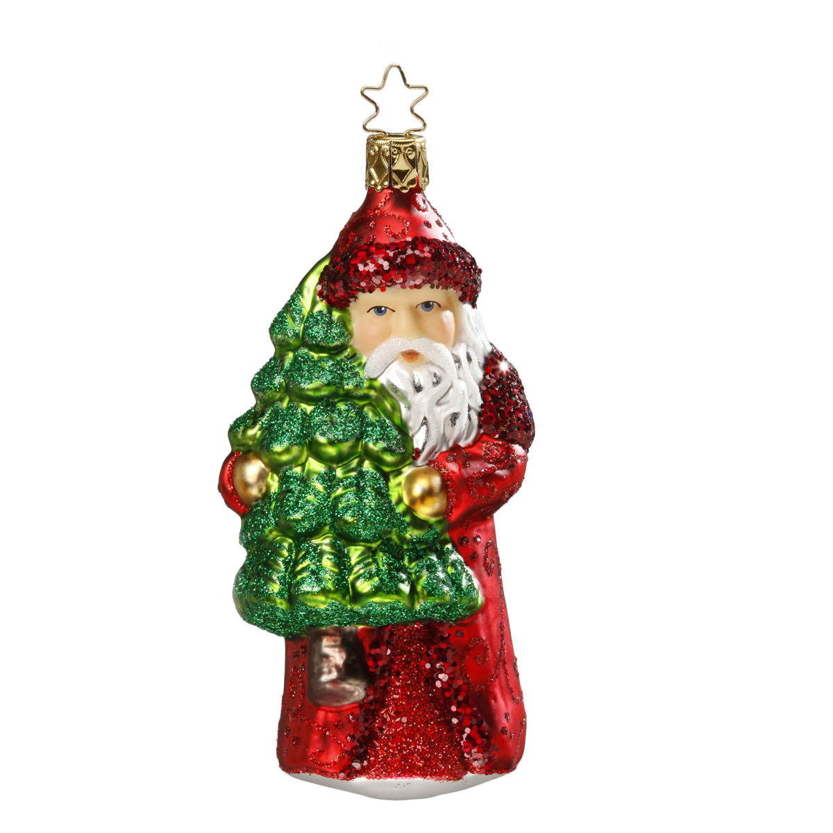 Inge Glas Christbaumschmuck Auf dem Heimweg, Santa, ca. 13 cm