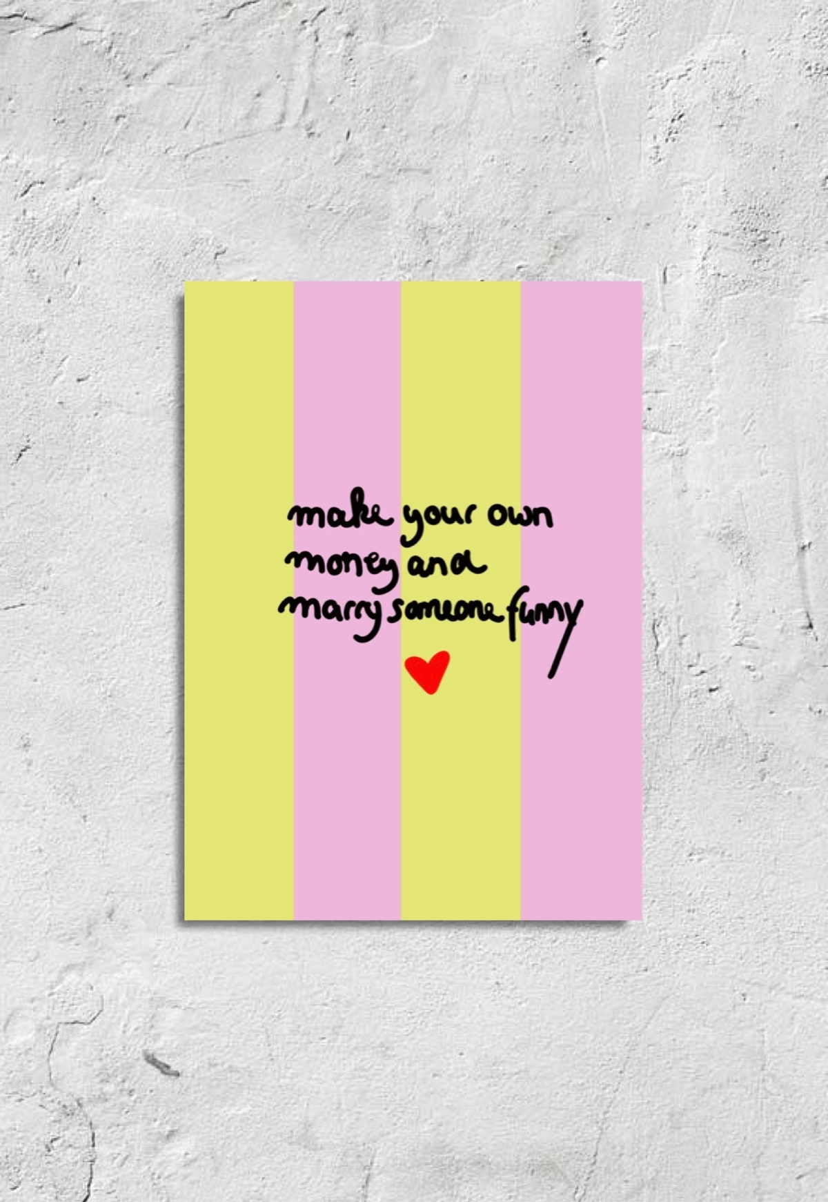 Postkarte "Marry someone funny "  von Ute Arnold 