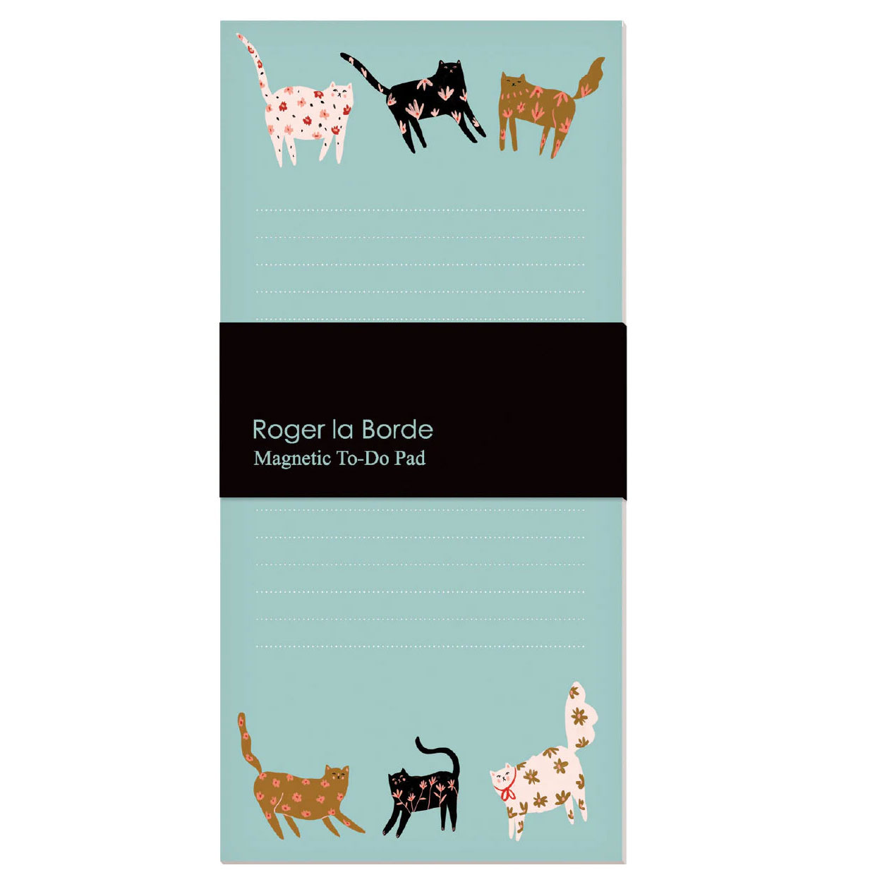 Roger la Borde Cinnamon and Ginger Magnet Notepad, Katzen, Notizblock mit Zimt- und Ingwer-Magnet