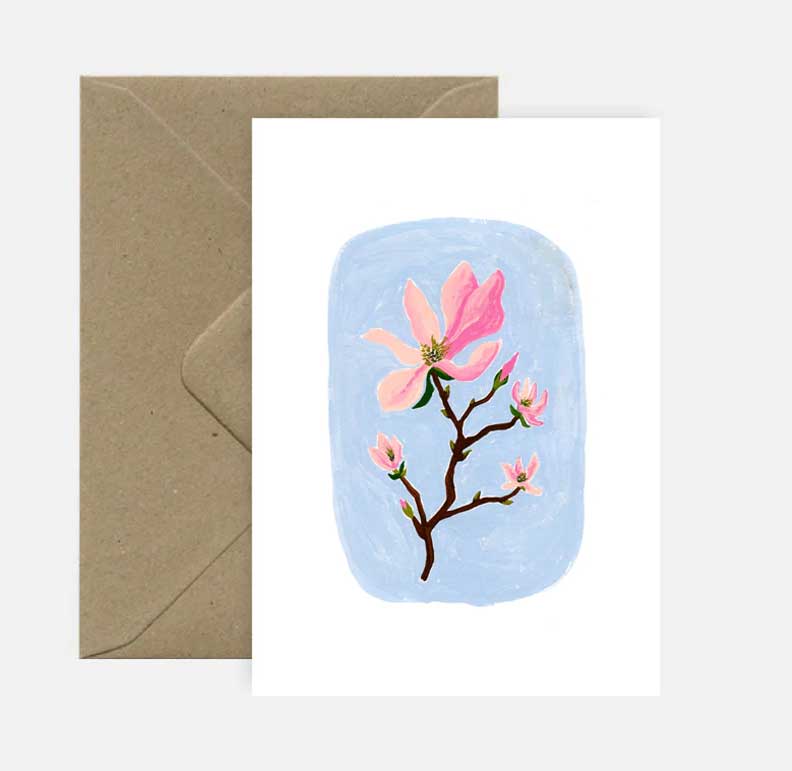 Doppelkarte "magnolia" von Pink Cloud Studio