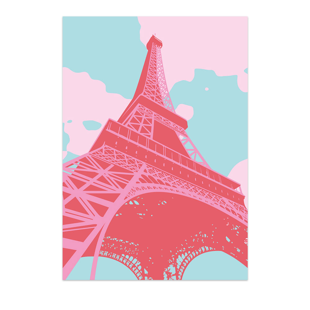 Postkarte Bon Voyage - Détail de la Tour Eiffel, Neon