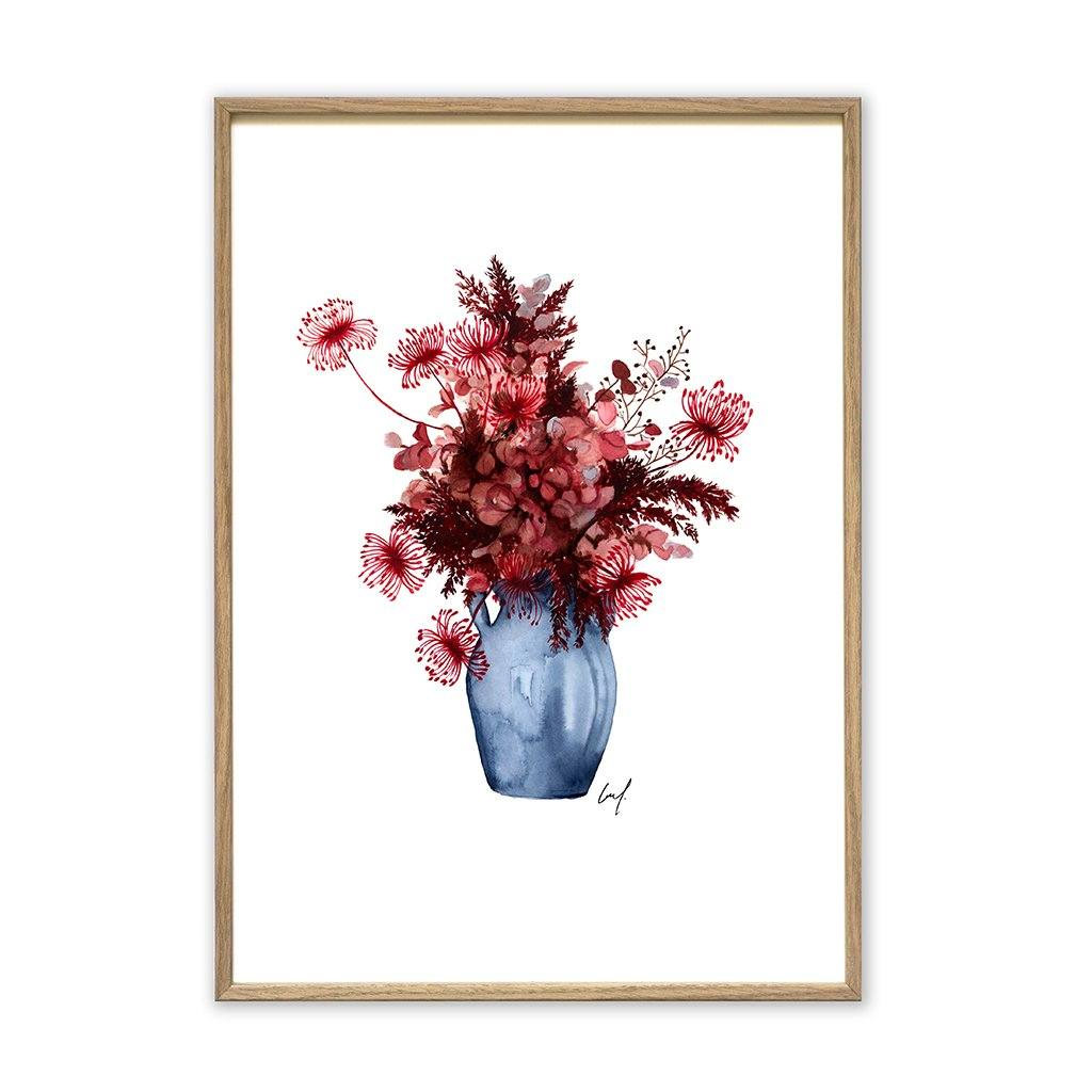 Leo La Douce Kunstdruck Red Autumn Flowers, A4    