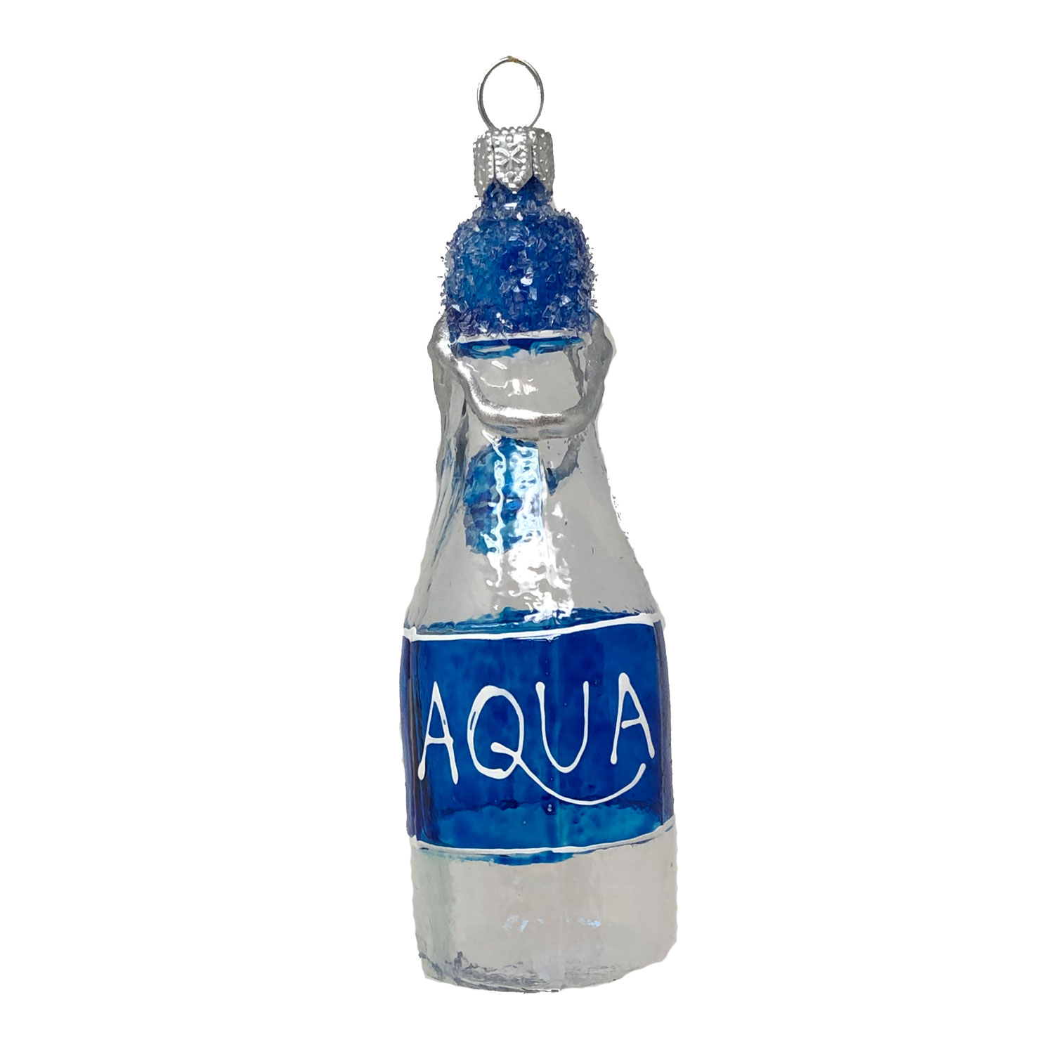 Christbaumkugel Wasser " AQUA"  Wasserflasche ca. 7,5 cm, Glas  