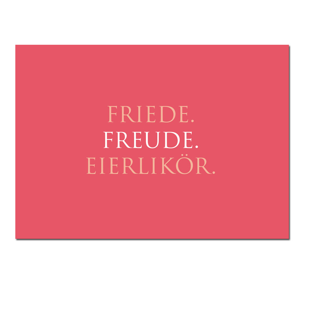 Wunderwort Postkarte Ostern"FRIEDE.FREUDE.Eierlikör" 