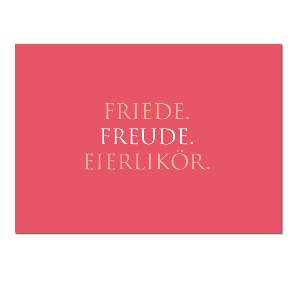 Wunderwort Postkarte Ostern"FRIEDE.FREUDE.Eierlikör"