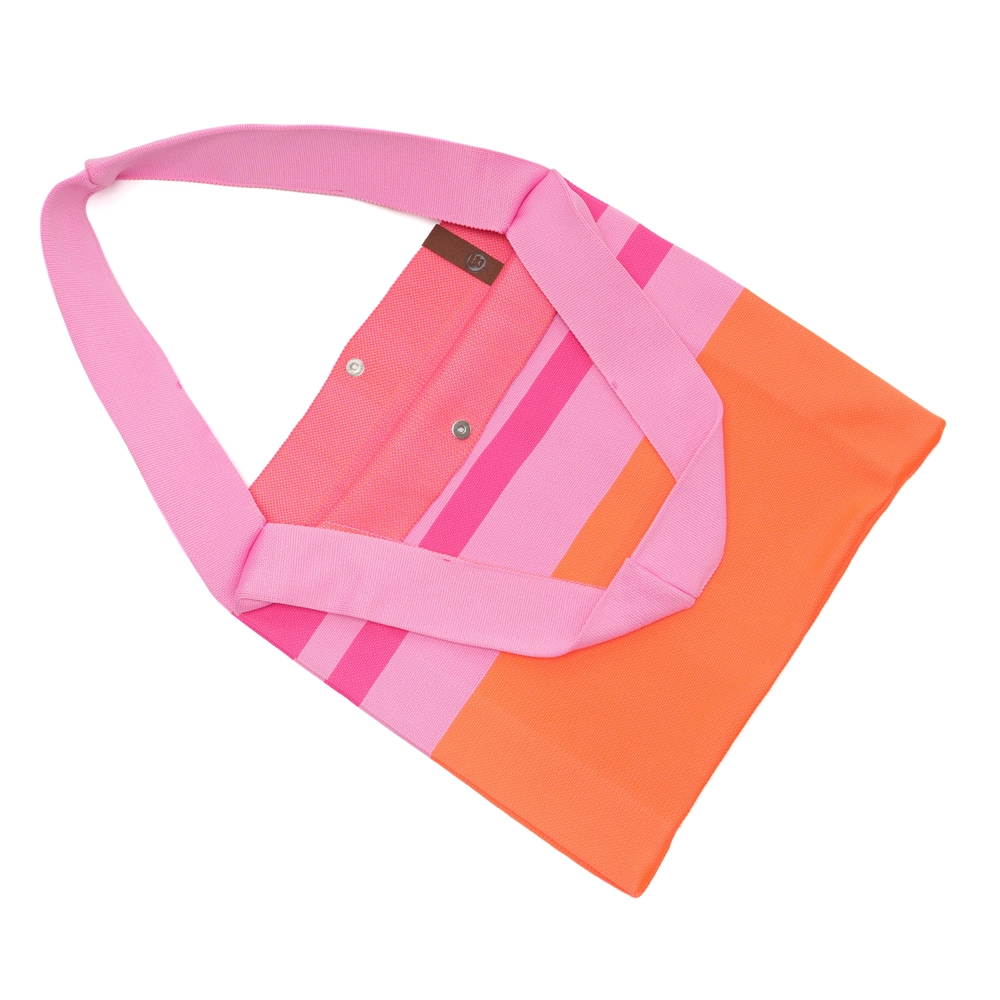 LOT83 Shopper Lois 96, Big Stripes Quer Orange-Pink ca.  45 x 35 cm