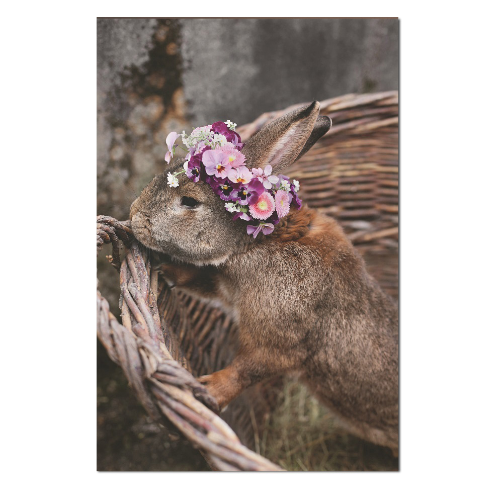 Das Blumenmädchen Postkarte "Hase" Frühling , Osterhase, Ostern