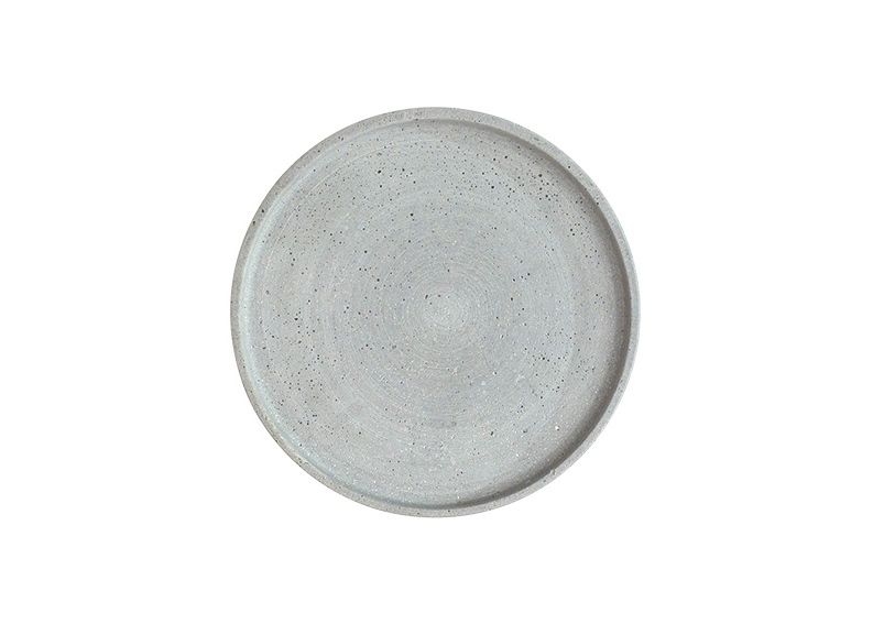 KERZENTELLER RUND D. 13 cm x 1,2 cm Grau von Engels Kerzen