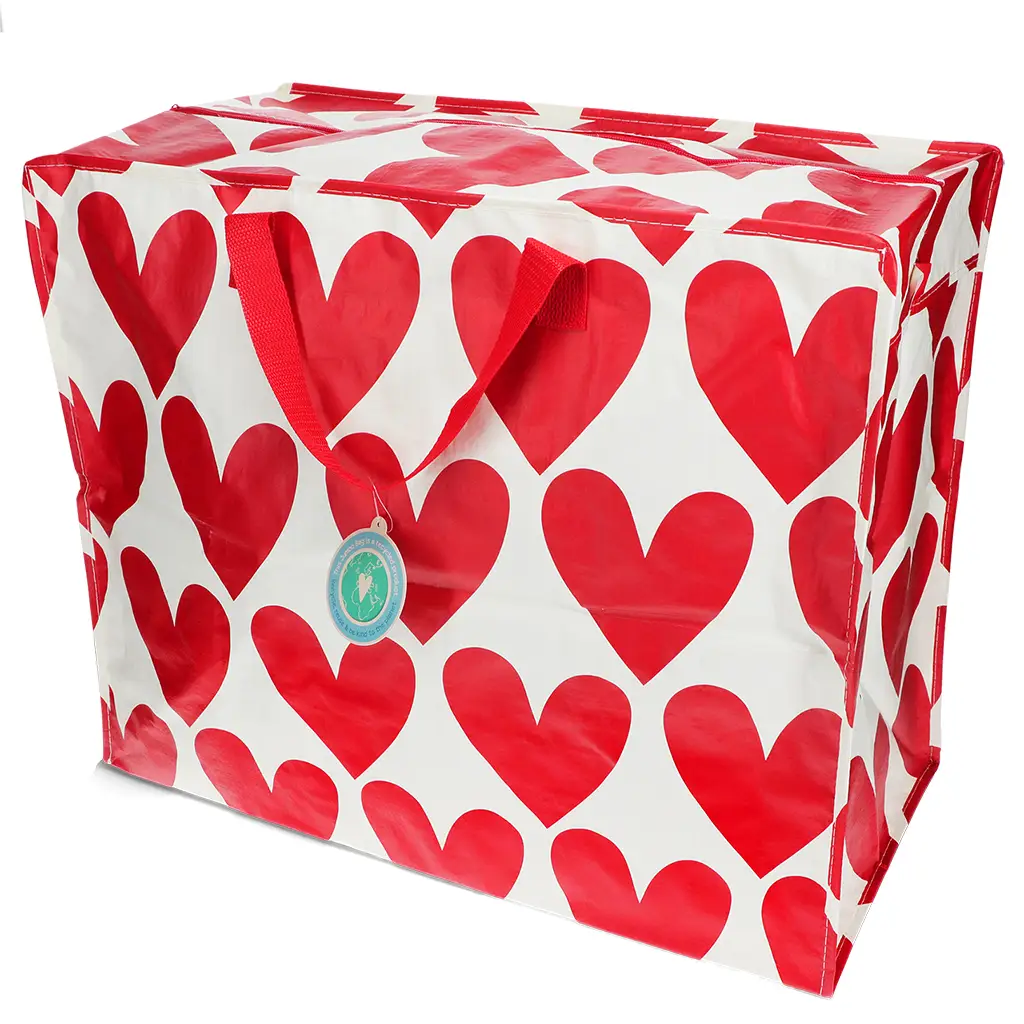 Jumbo-Aufbewahrungstasche - Hearts, ca. 58 x 28 x 48 cm