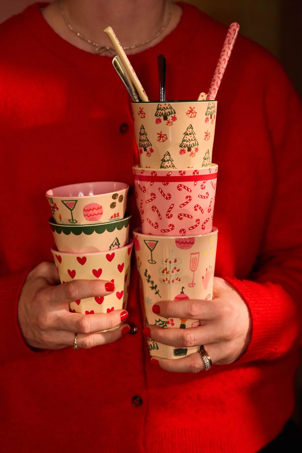 Rice Melamin XMAS Becher - Candy Cane , 250 ml, Weihnachten