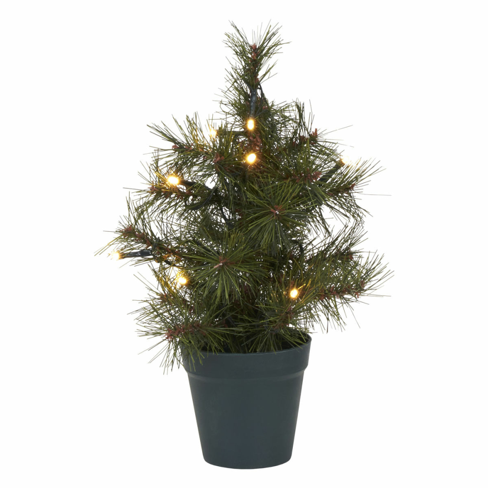 House Doctor Weihnachtsbaum PINUS 30cm, Kleiner Weihnachtsbaum mit LED Beleuchtung
