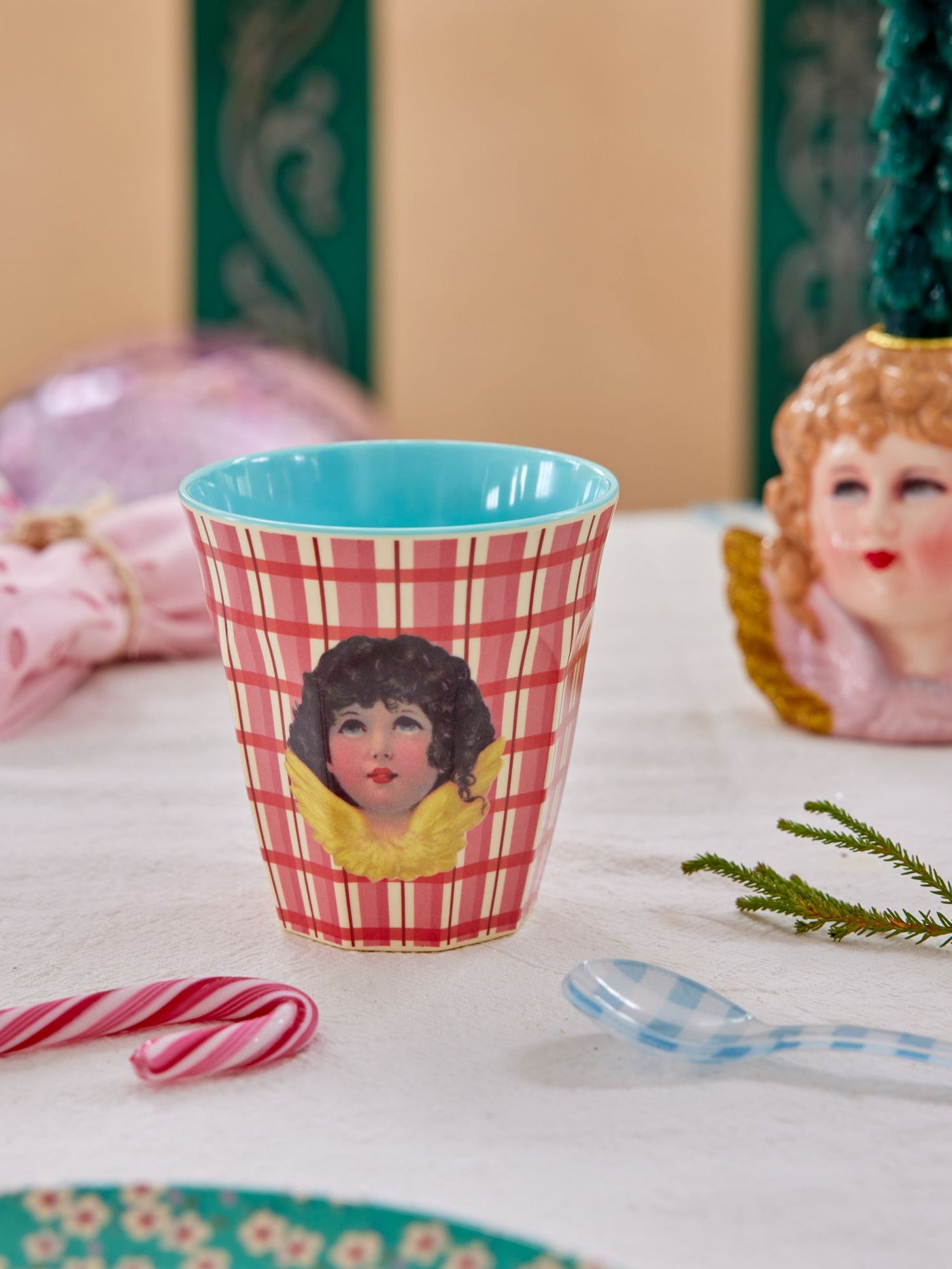 Rice Melamin XMAS Becher - Angel Print , 250 ml, Weihnachten