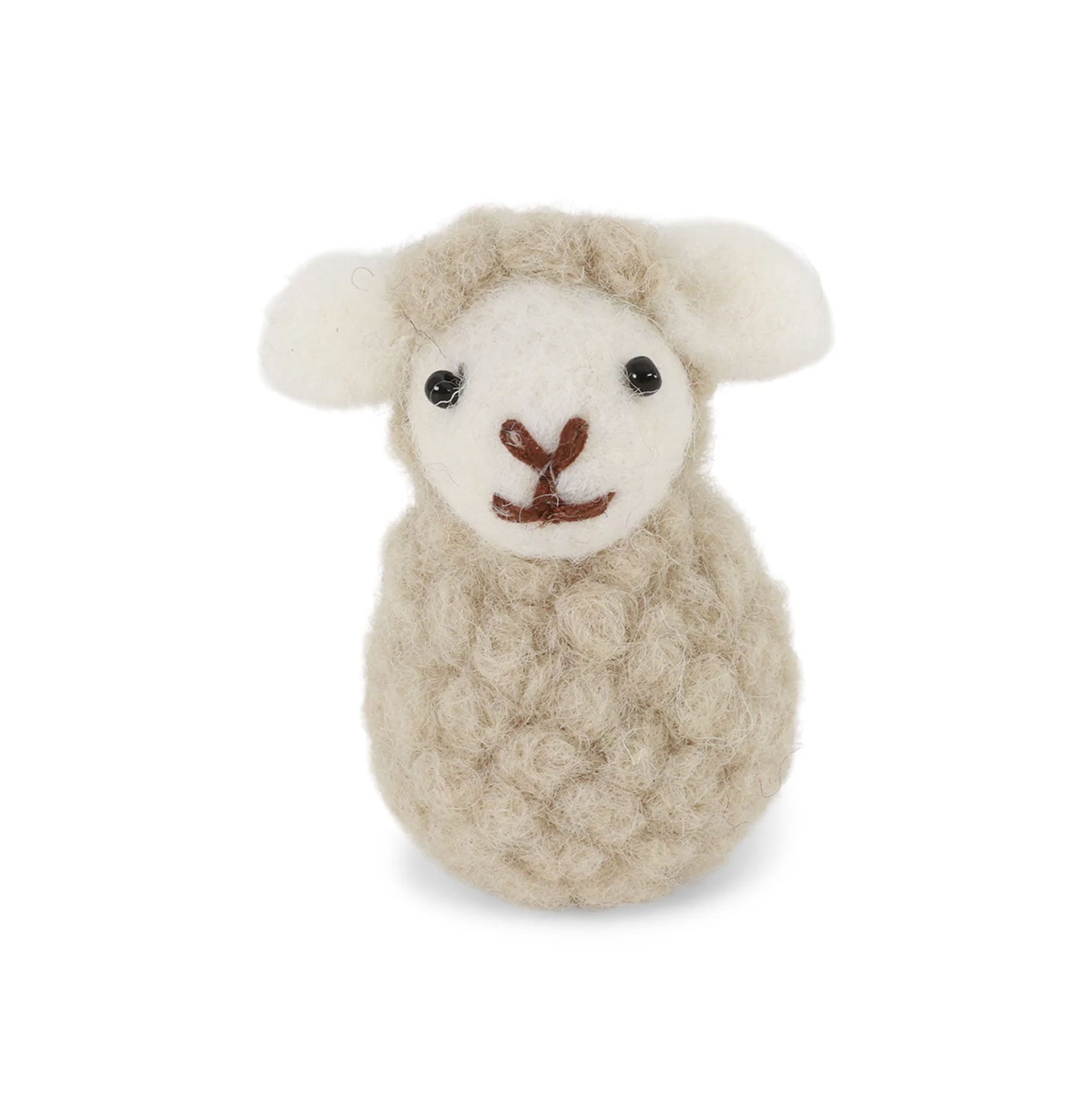 Gry & Sif  Filz Schäfle Beige, sitzend, Sitting Sheep - Beige, Fair Trade , ca. 3,5 x 5,5 cm 