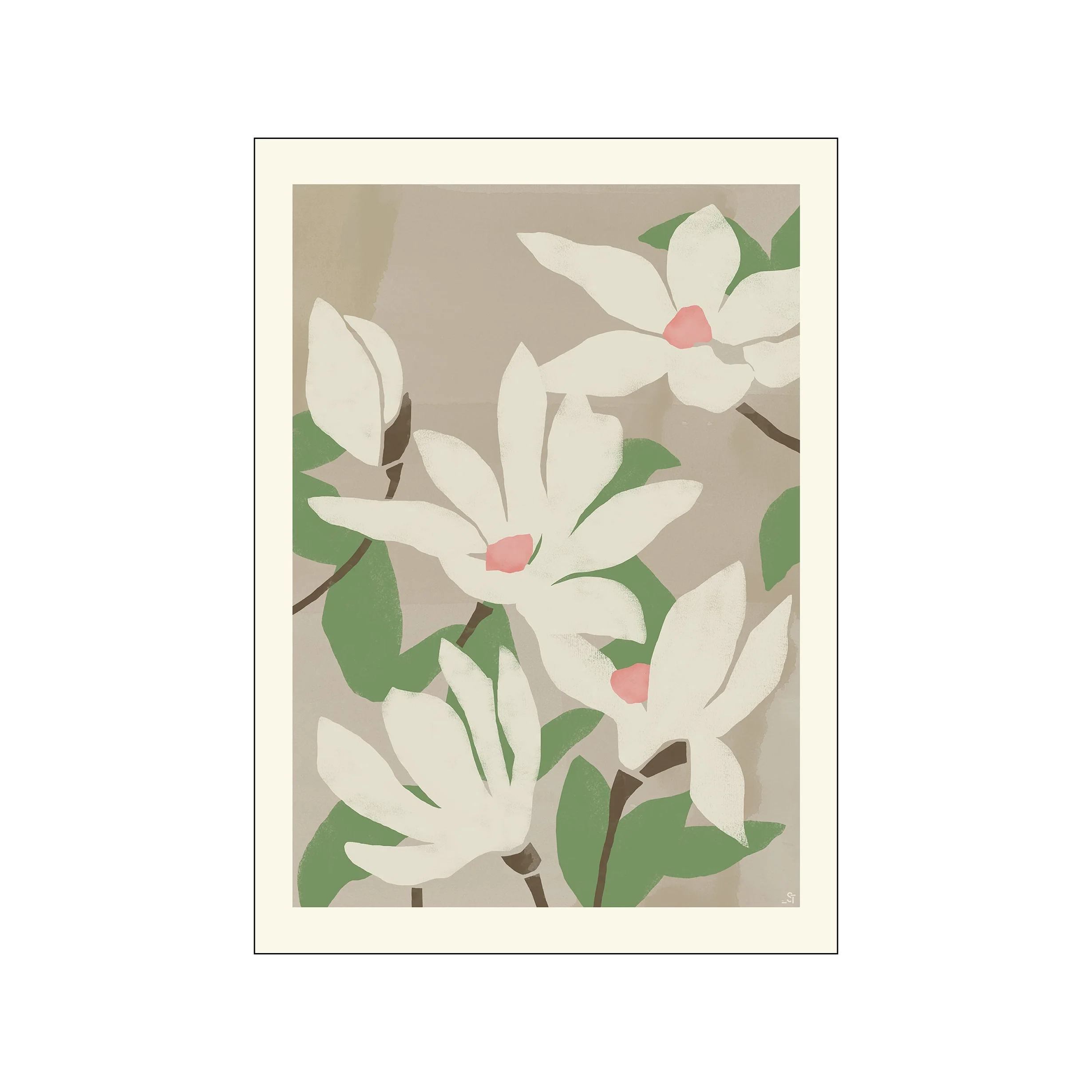 Kunstdruck 30 x 40 cm " Sylvia - Magnolie"  