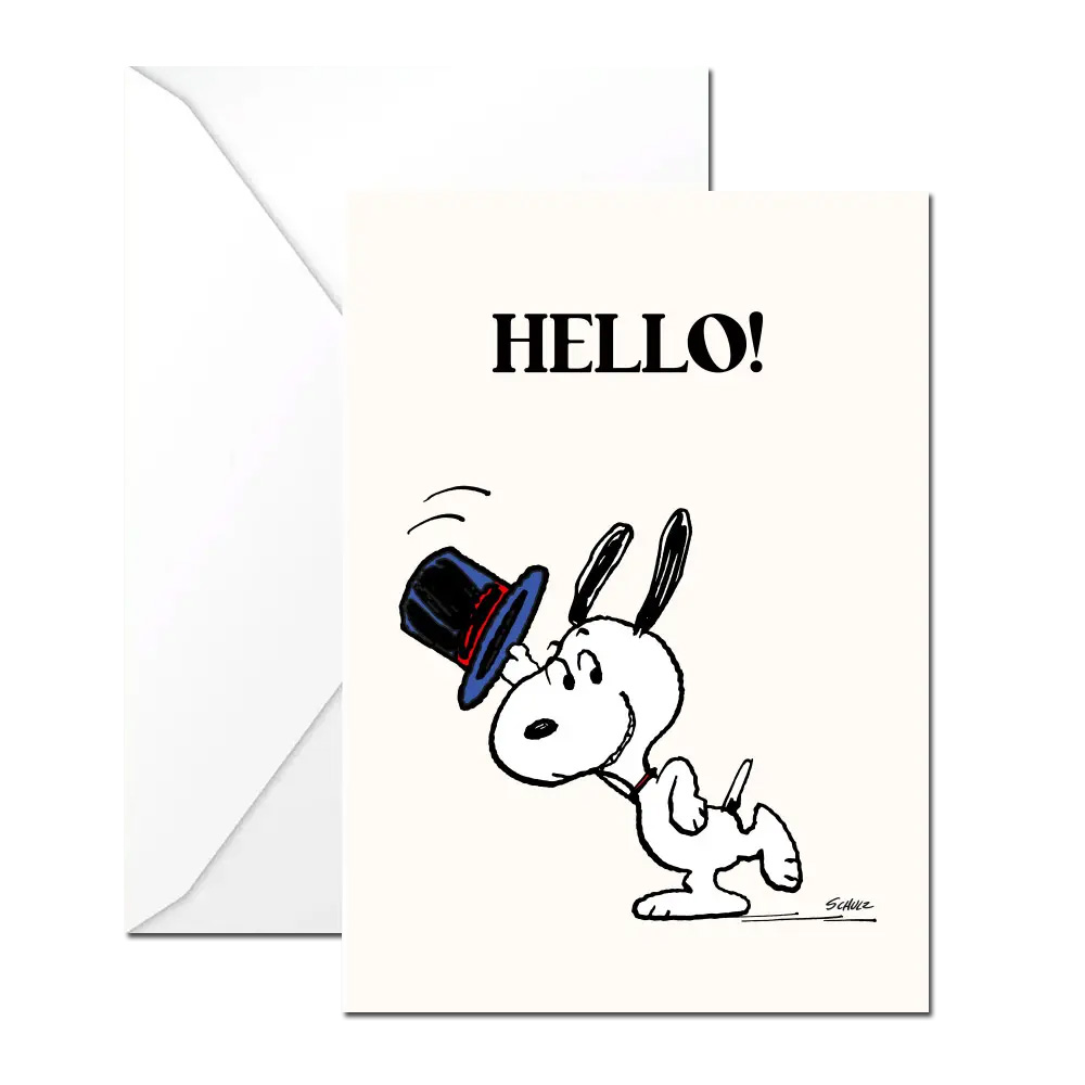 The Peanuts Doppelkarte Snoopy "HELLO!" + Umschlag + Aufkleber von The Peanuts  
