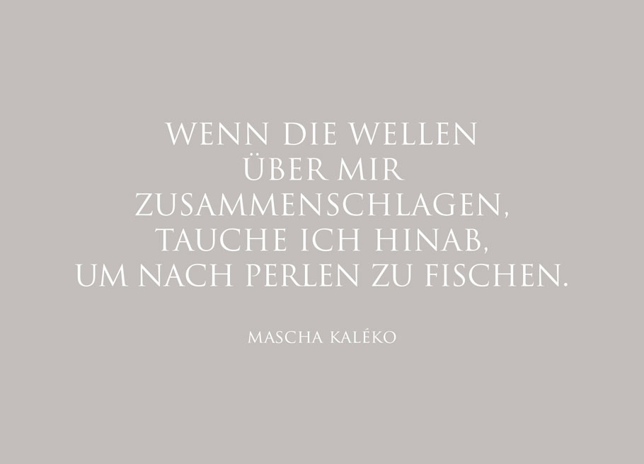 Wunderwort Postkarte "Nach Perlen zu Fischen…" Mascha Kaléko