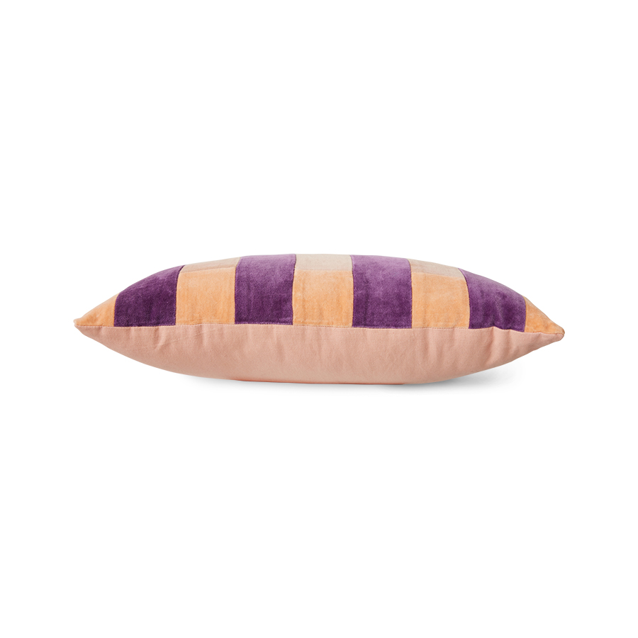 % HKliving Kissenhülle Velvet gestreift MIDSUMMER ca. 50X30CM, Samtoptik  