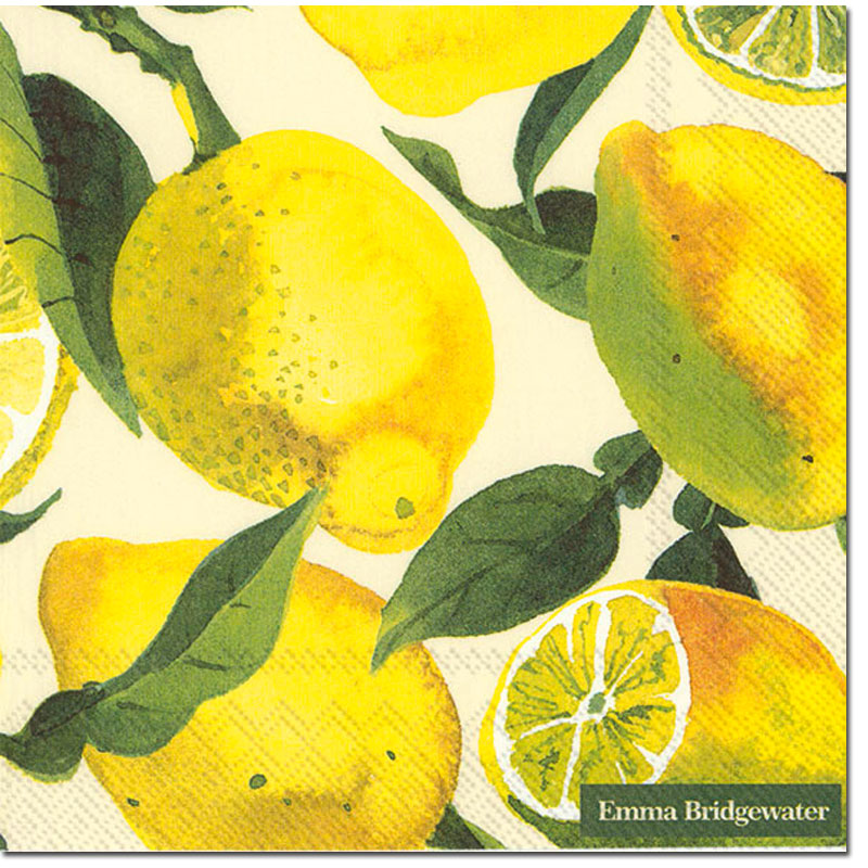 Papierservietten LEMONS / Zitronen , von Emma Bridgewater  , 33  x 33 cm, Lunchservietten von IHR  