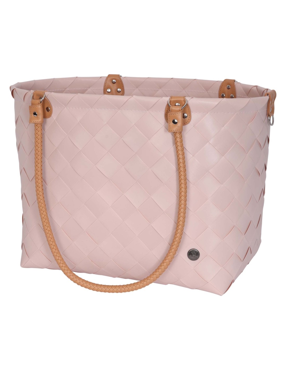 Handed By Sainte-Maxime Shopper, Freizeittasche fetter Riemen mit PU Griffen Größe XL, Farbe: nude