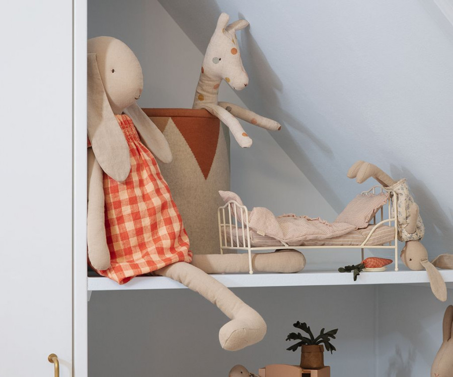 Maileg Kleid , Karo rot, Größe 5, für Hasen  