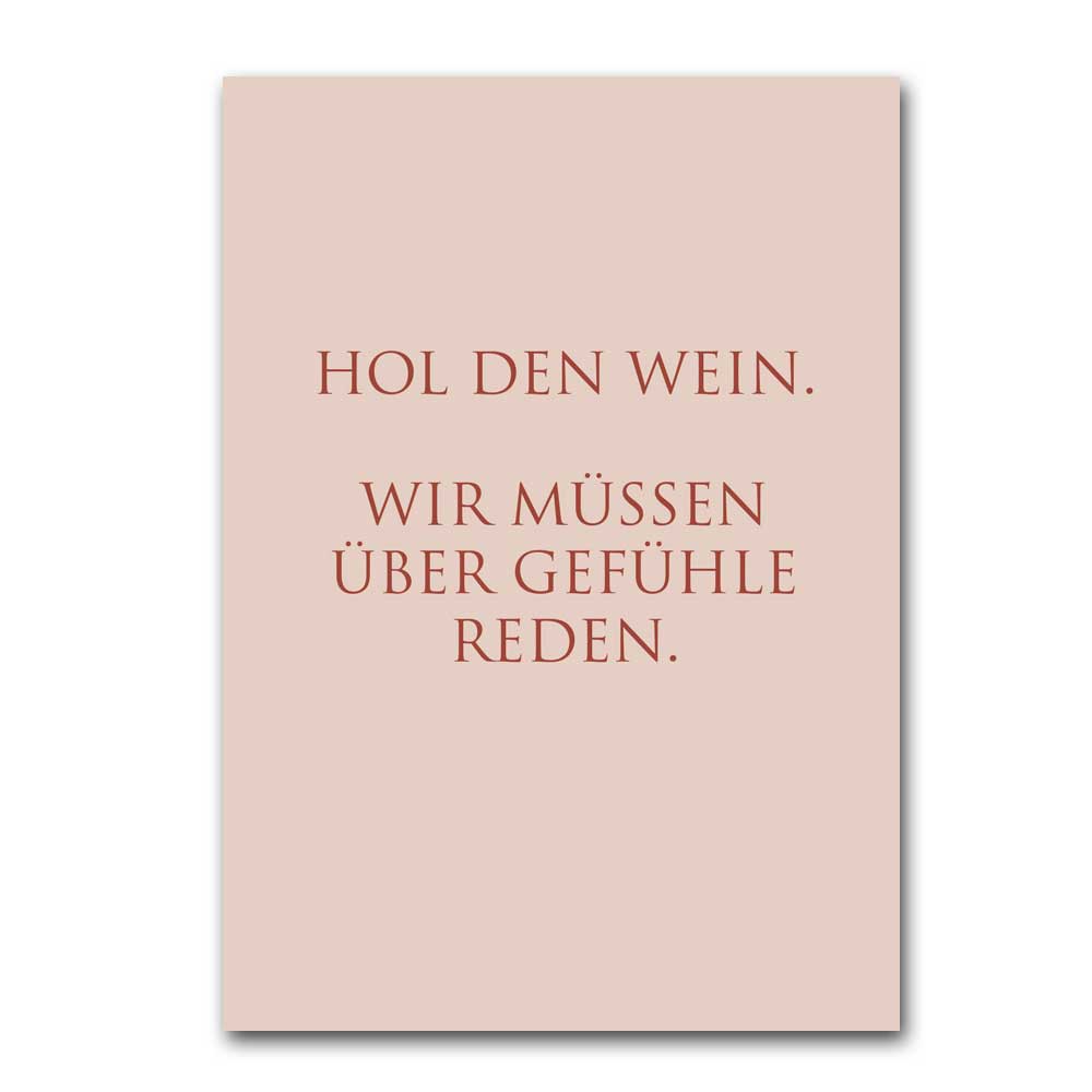 Wunderwort Postkarte "Hol den Wein"