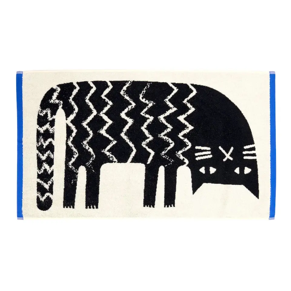 Donna Wilson Handtuch KATZE, Frottee, ca. 50 x 90 cm , Donna Wilson Lazy cat Towel