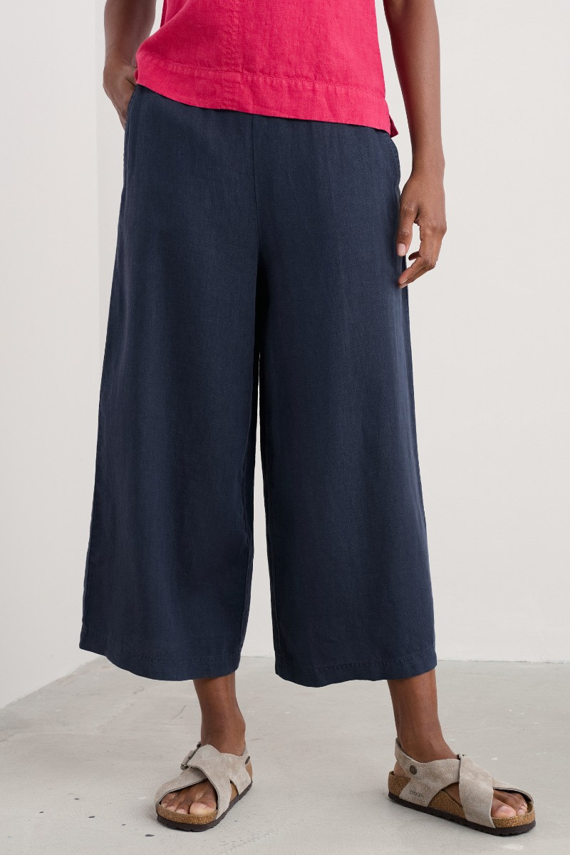 SEASALT CORNWALL Merrivale Leinenhose Culottes, Farbe: Maritime 
