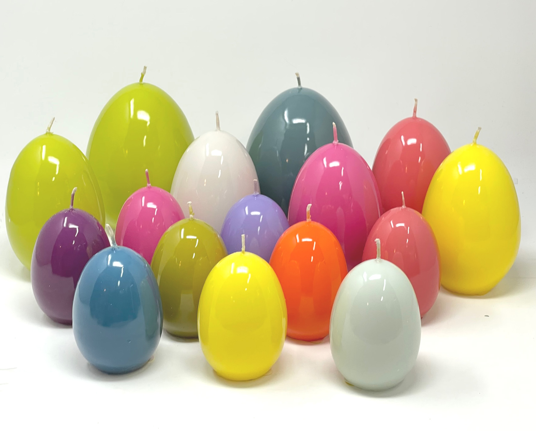 Engels Kerzen Eierkerze gelackt,  Höhe ca. Ø6 H9 cm, Farbe: Lavendel 