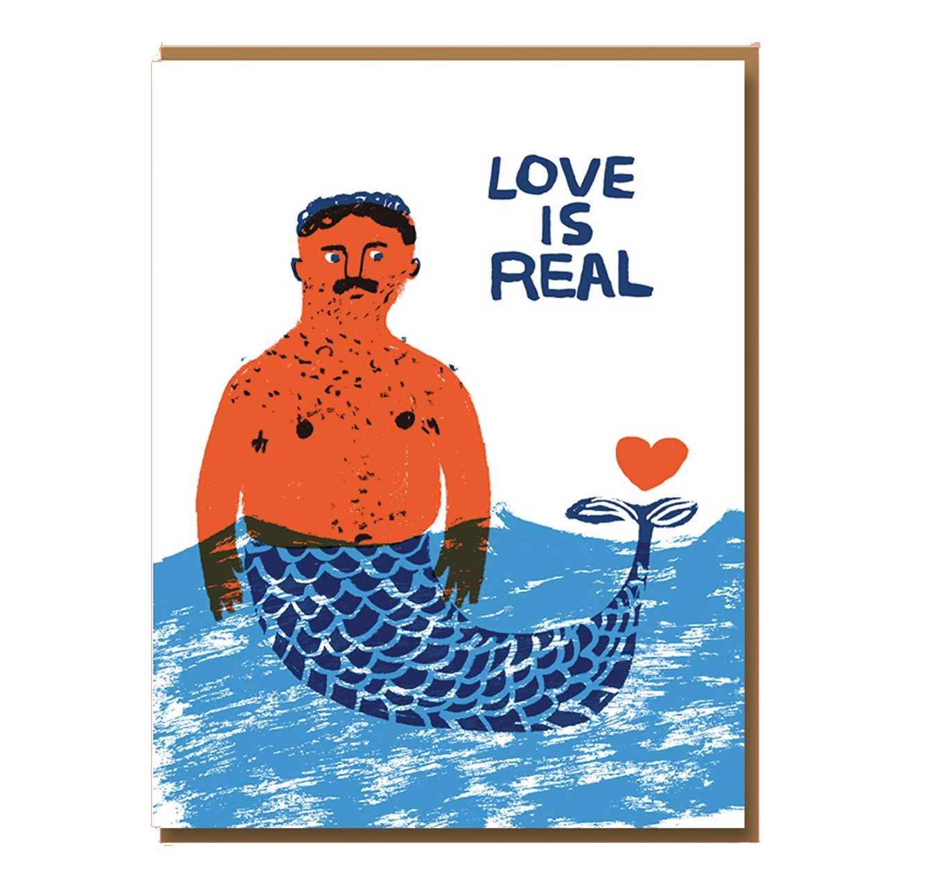 Doppelkarte "Love is REAL "Mermaidman, Eggpress  