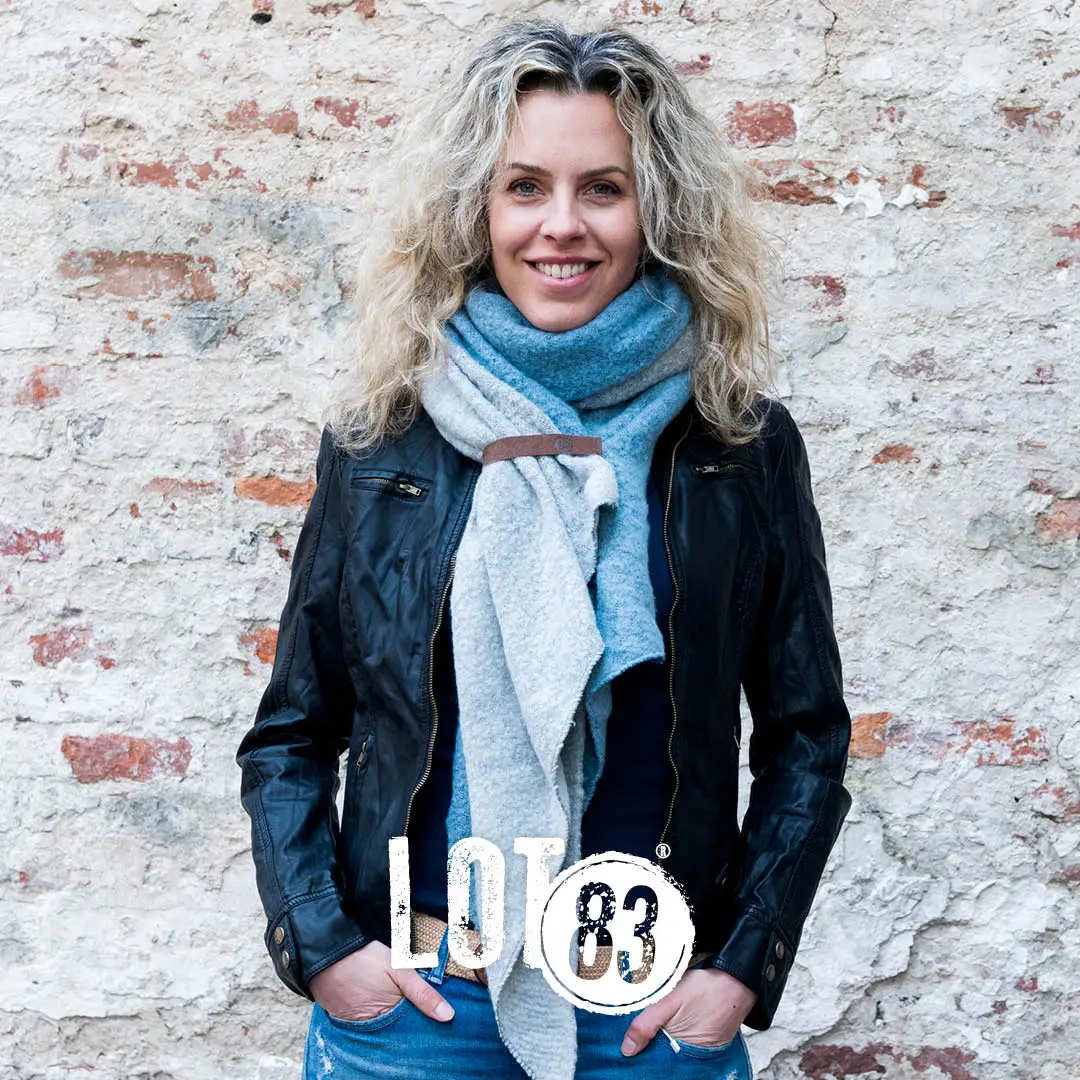 LOT83 Schal Fem Twin  01 in Blau-Grau – Lang und Vielseitig