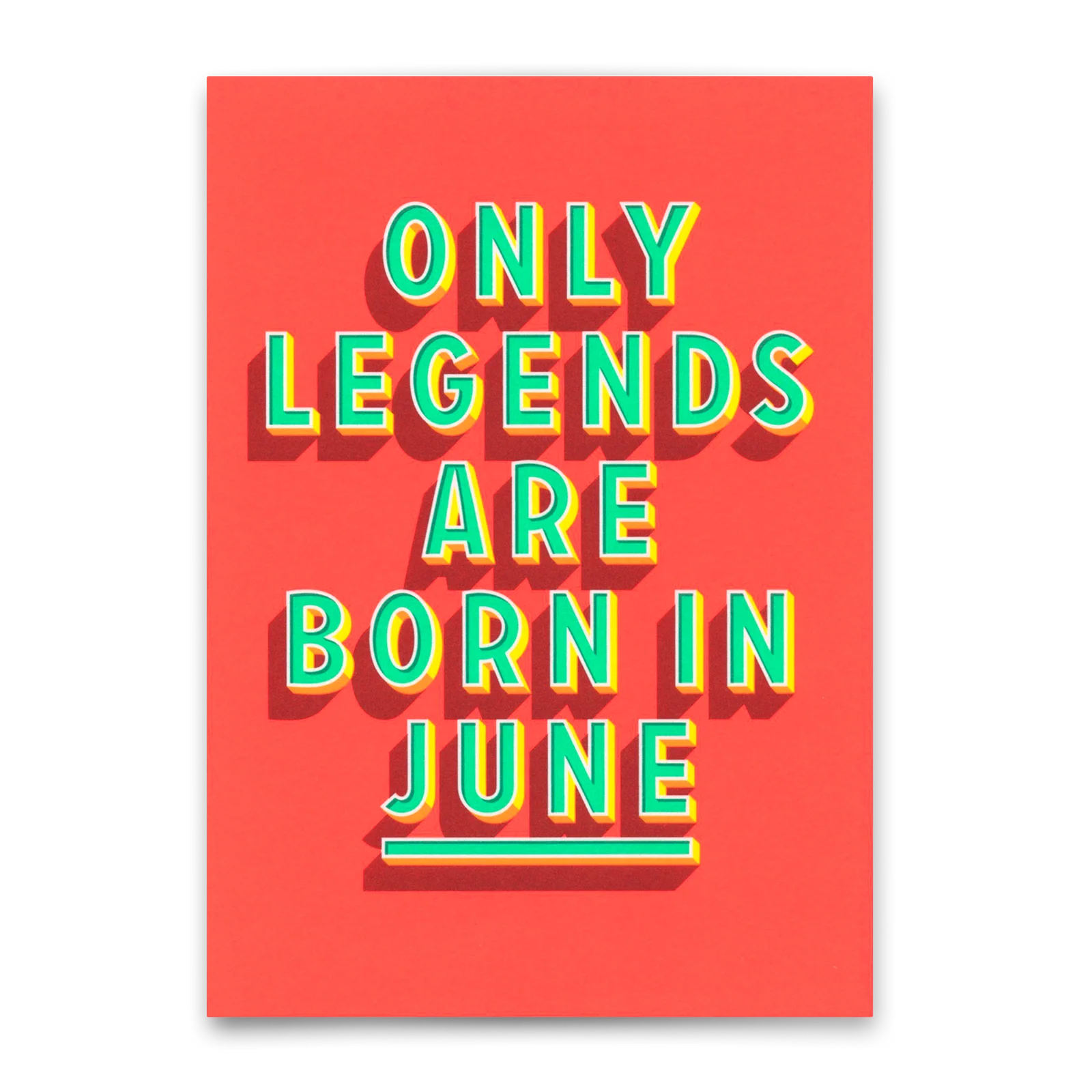 Postkarte "Legends Juni" | Coole Karte mit Spruch zum Geburtstag von Deli Cards