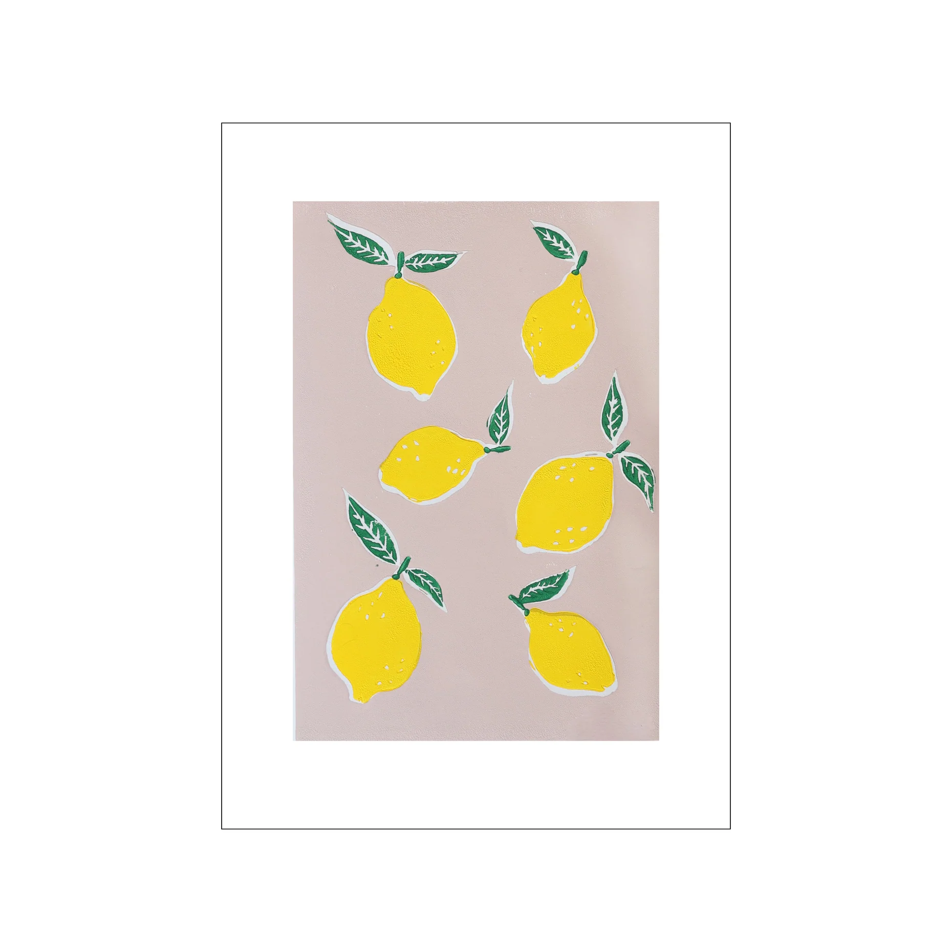Kunstdruck A5 " Pink lemons"  Zitronen