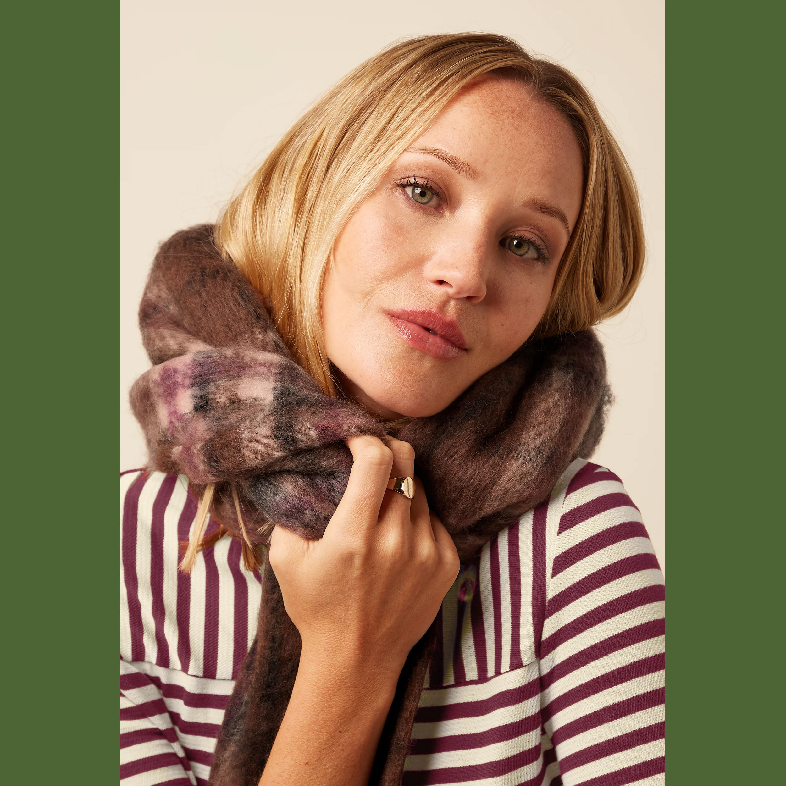 King Louie Schal Check Scarf, Farbe Rum Brown