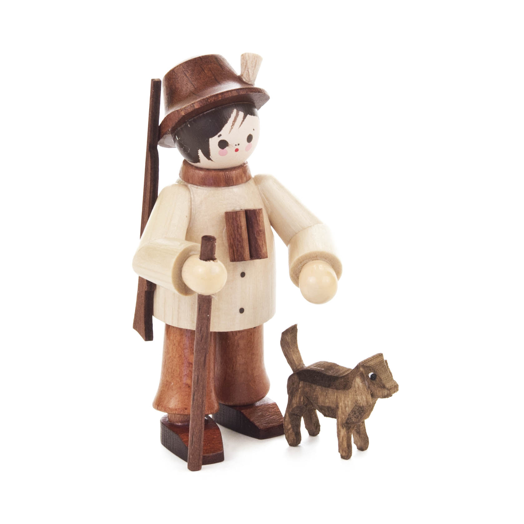 Förster mit Hund natur aus dem Erzgebirge ♥  Höhe ca. 6 cm 