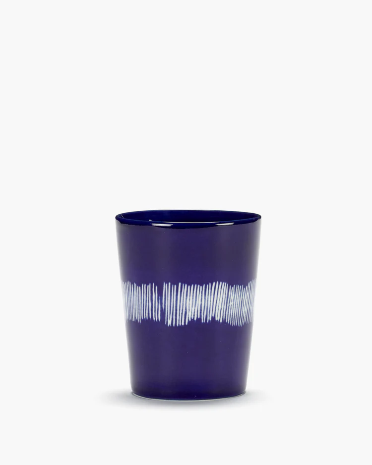 Ottolenghi Teetasse 33cl dunkelblau - weisse Streifen Feast