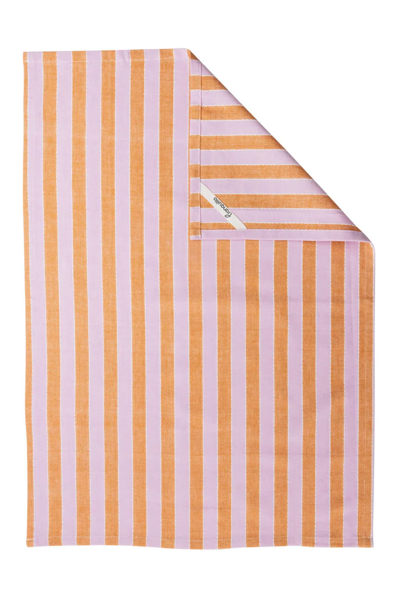 Geschirrtuch VIVID LINES, Streifen Orange,100 % GOTS-zertifizierter Biobaumwolle