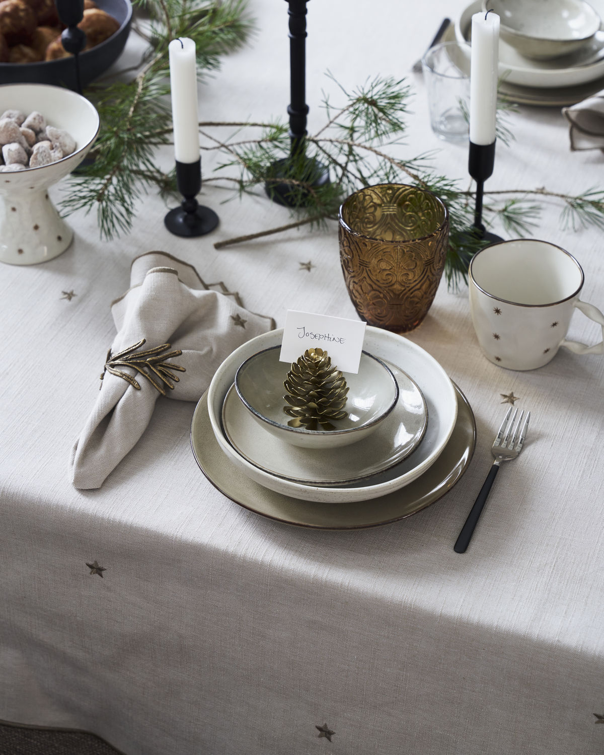 House doctor XMAS Tischdecke, Twinkle, ca. 240 x 140 cm, Baumwolle