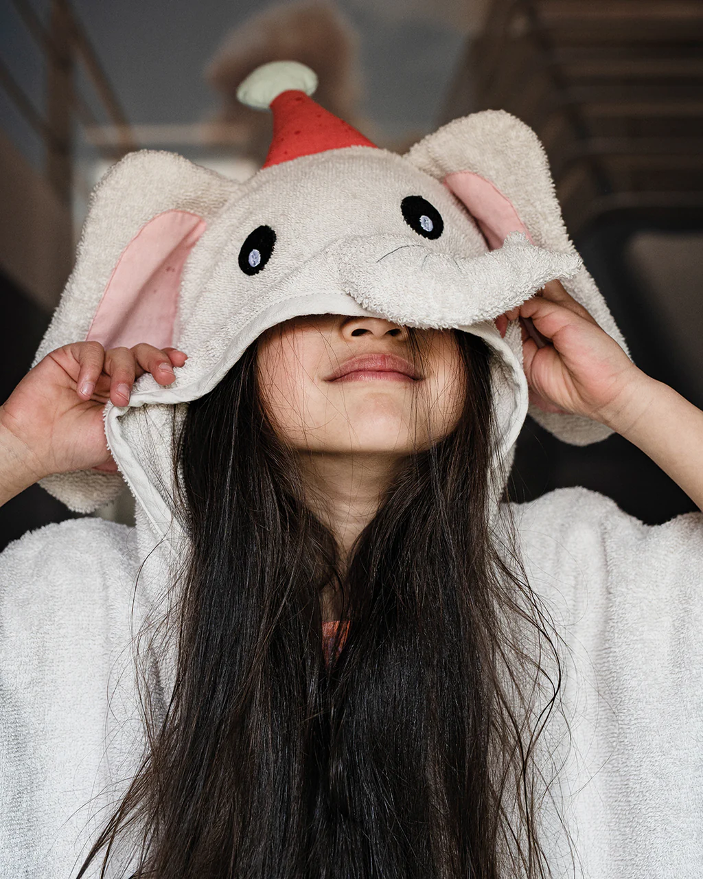 Kinderhandtuch Elefant, Organic Towel Poncho - Elephant