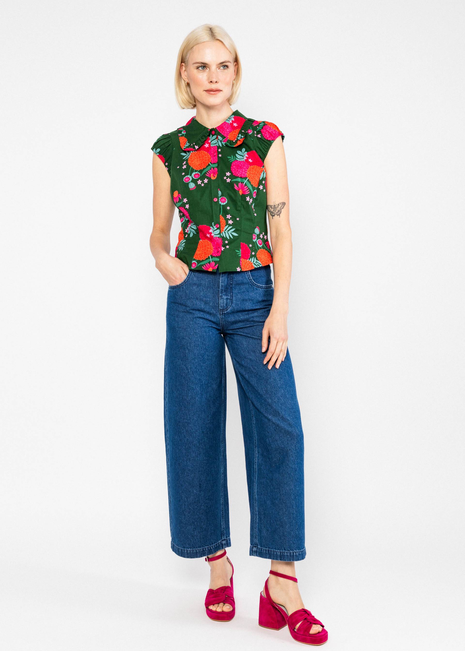 Blutsgeschwister Sommerbluse Que sera, sera - blooming soft flowers